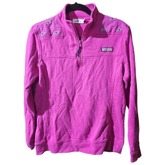 VINEYARD VINES Hot Pink and Navy 3/4 Zip Pullover Sweatshirt - Size Medium - Picture 1 of 8